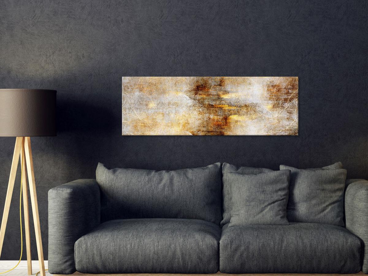 KUNSTDRUCK Gold 150/50 cm - Goldfarben/Grau, Textil (150/50cm) - KUNSTLOFT