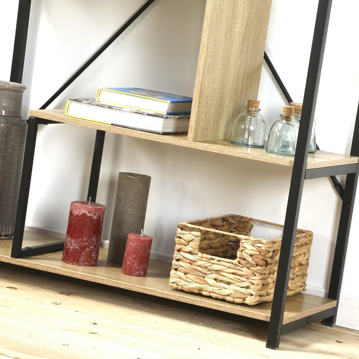 BÜCHERREGAL mit Regalen auf 6 Etagen H160 cm - Nussbaumfarben, Holzwerkstoff (34/160/38cm) - Calicosy