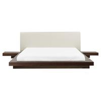 WASSERBETT 160x200 cm Dunkler Holzfarbton Zen - Dunkelbraun, Holzwerkstoff (160/200cm) - Beliani
