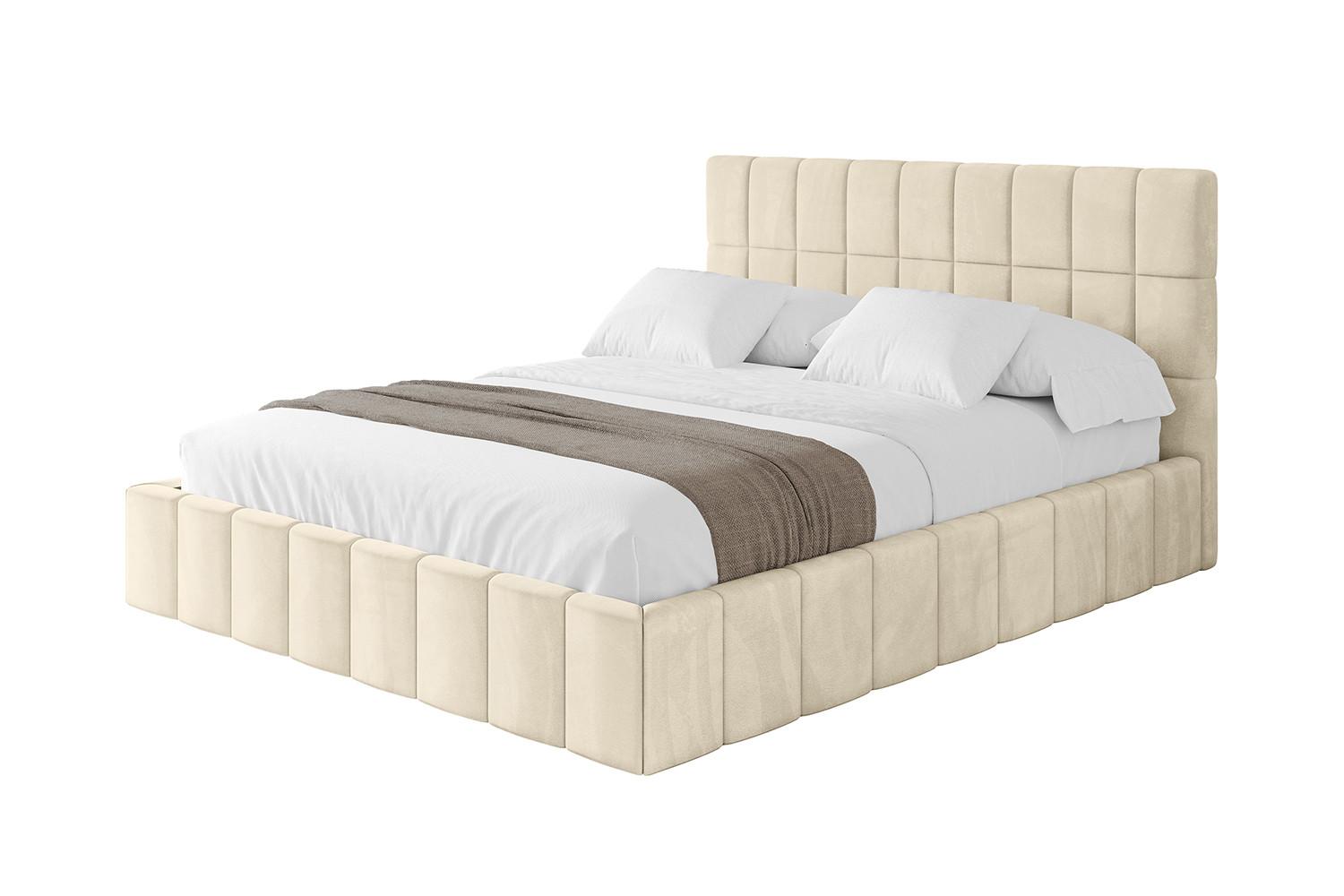 POLSTERBETT mit Bettkasten und Lattenrost, Boxbett ohne Matratze - AMEA 140x200 Beige - Ecru, Holzwerkstoff/Textil (140/200cm) - ALTDECOR