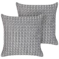 DEKOKISSEN 2er-Set Grau 45/45 cm Eclipta - Grau, Textil (45/45cm) - Beliani
