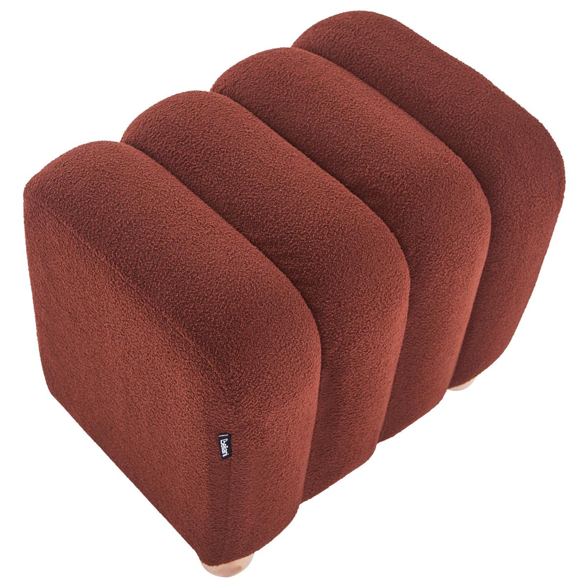 POUF Bouclé Goldbraun Idyllwild - Goldfarben, Textil (49/45/39cm) - Beliani