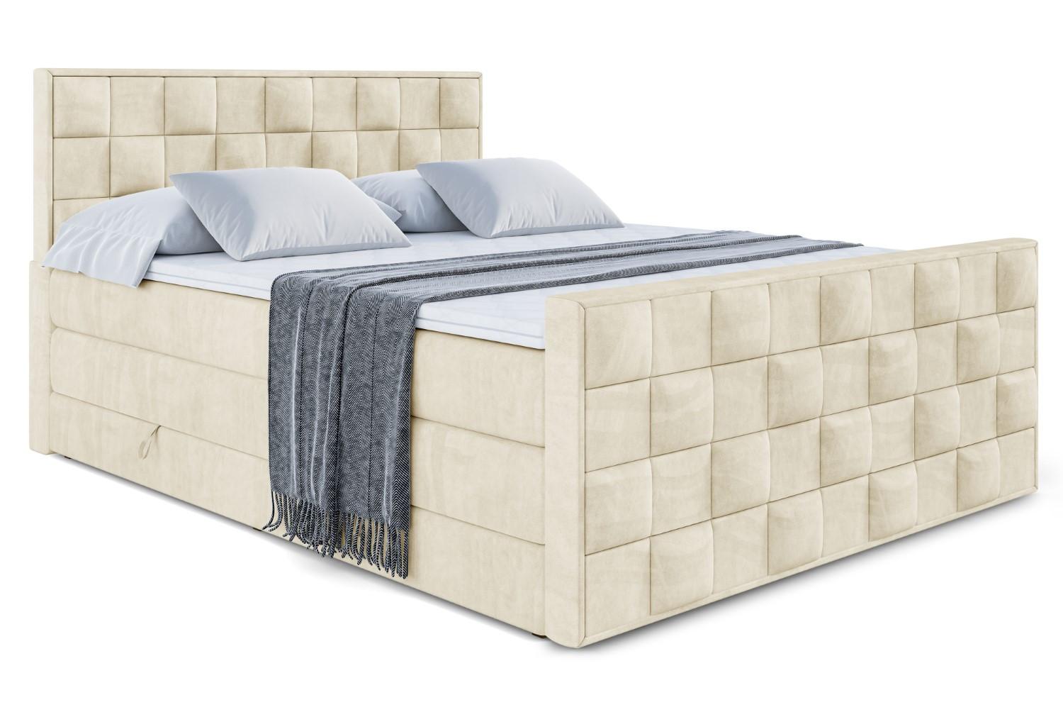 BOXSPRINGBETT ZAFIRA KING - 160 x 200 - H3/H4 - Beige - Beige, Holzwerkstoff (160/200cm) - ALTDECOR