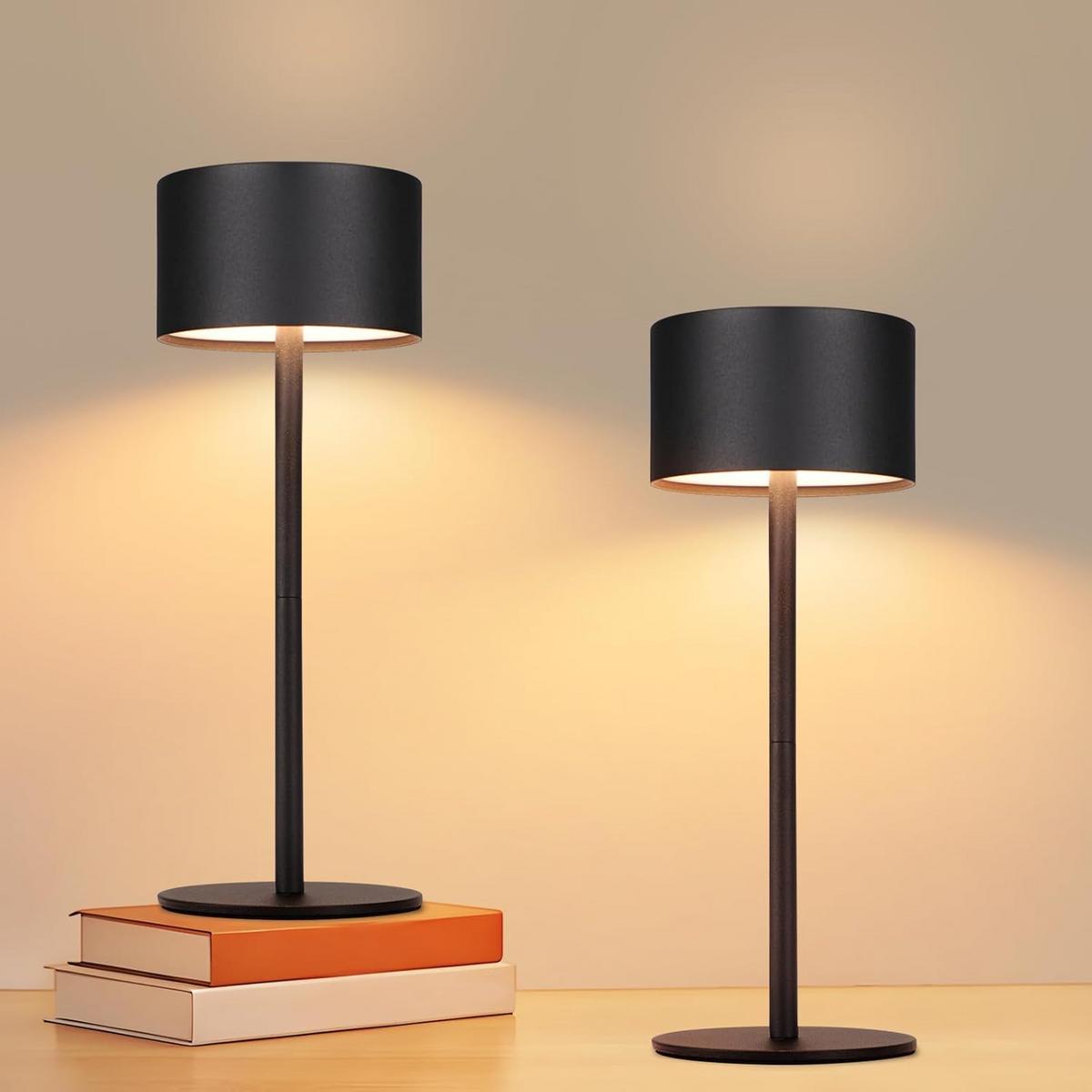 TISCHLAMPE Deltann 9/9/25 cm （2er-set） - Schwarz, Kunststoff/Metall (9/9/25cm) - ZMH