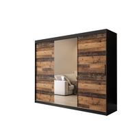 SCHWEBETÜRENSCHRANK 200/250/62 3-türig - Eichefarben/Schwarz, Holz/Kunststoff (250/200/62cm) - MÖBEL KRYSPOL