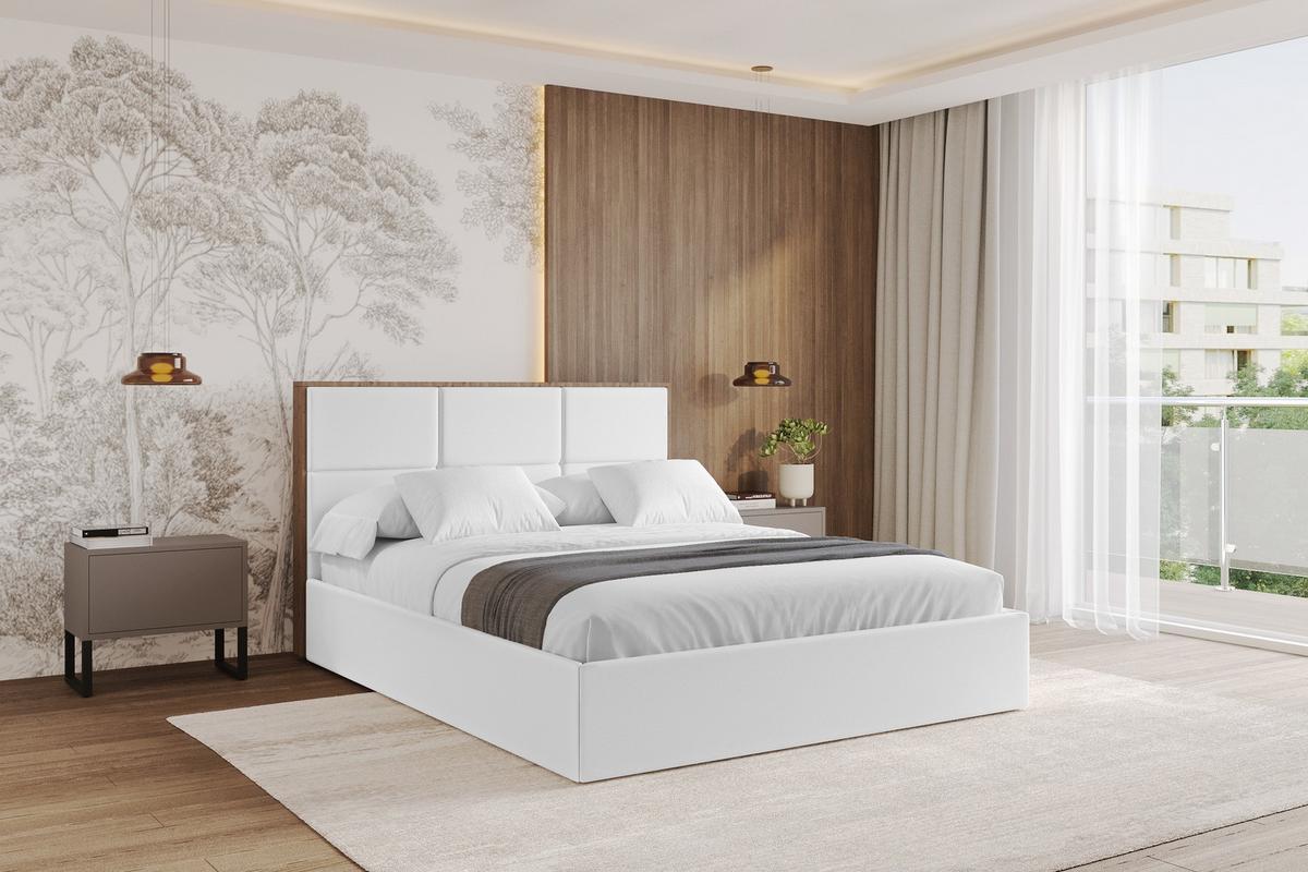 POLSTERBETT mit Bettkasten und Lattenrost, Bett mit Matratze H3/H4 - LILA 140x200 Weiß - Weiß Hochglanz, Holzwerkstoff/Textil (140/200cm) - ALTDECOR