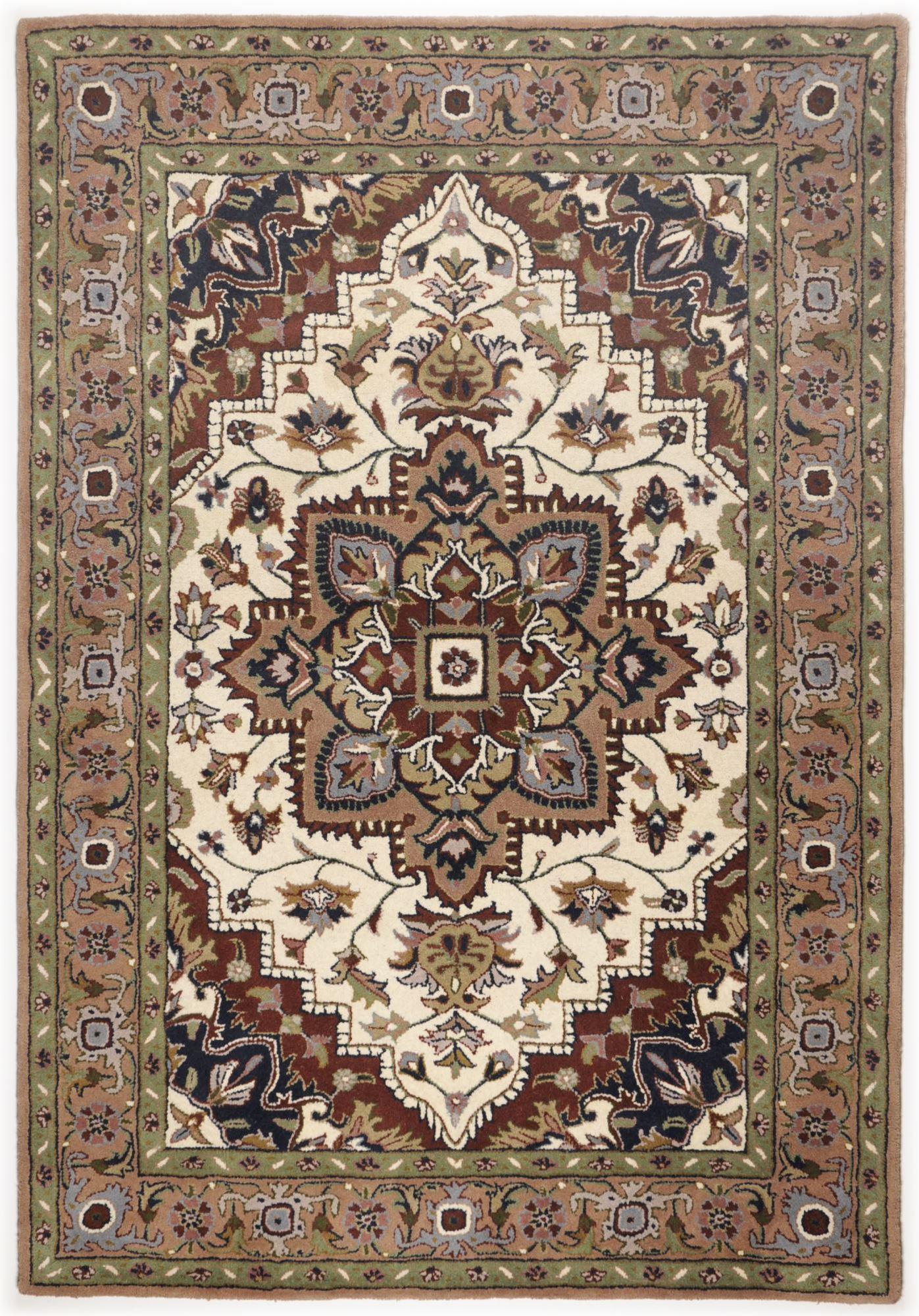 HANDTUFTTEPPICH Royal Heriz 70x140 cm - Creme, Textil (70/140cm) - THEKO