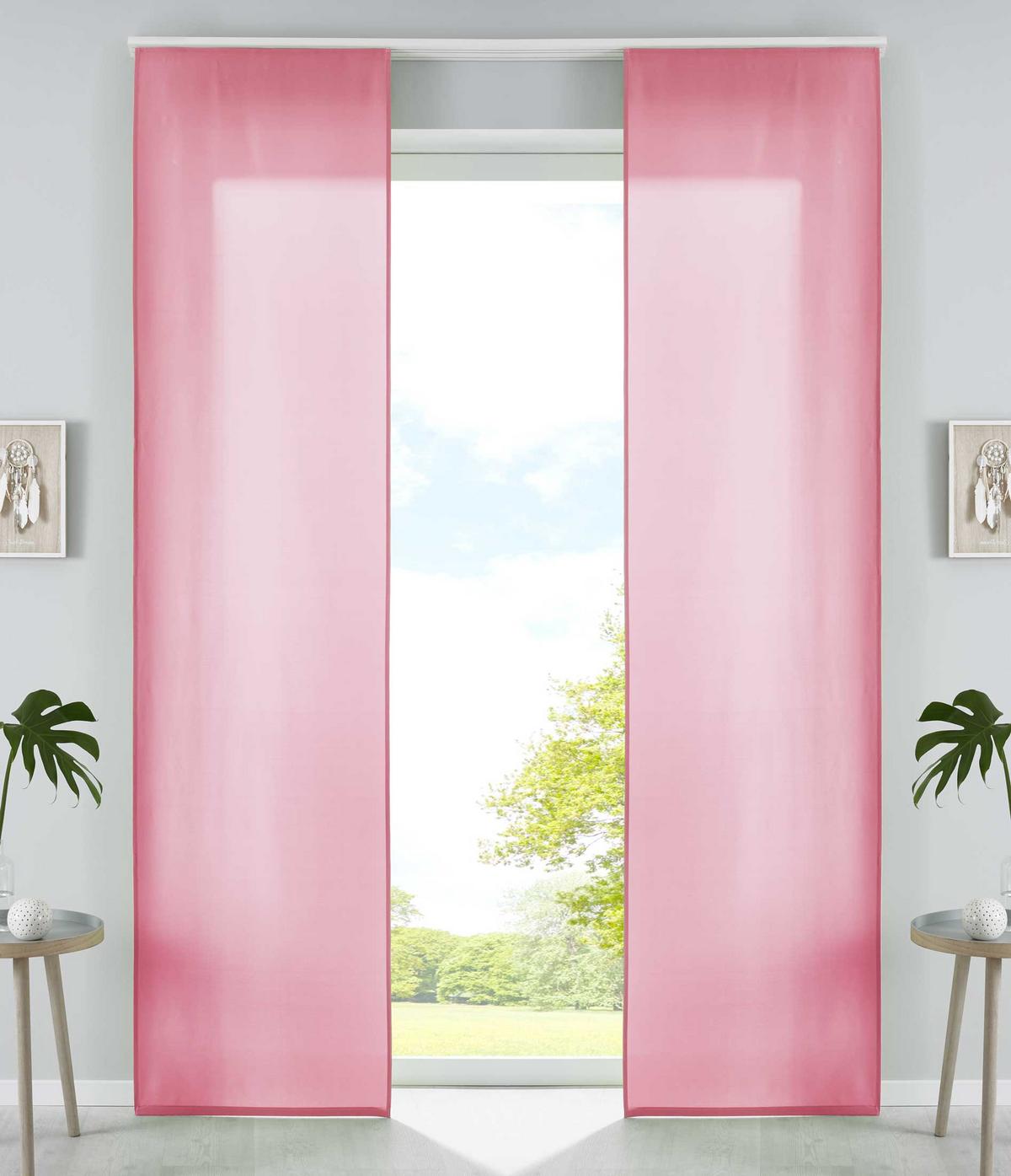 VORHANG 2ER SET HxB 245x60 cm Pink - Pink, Textil (60/245cm) - Gardinenbox