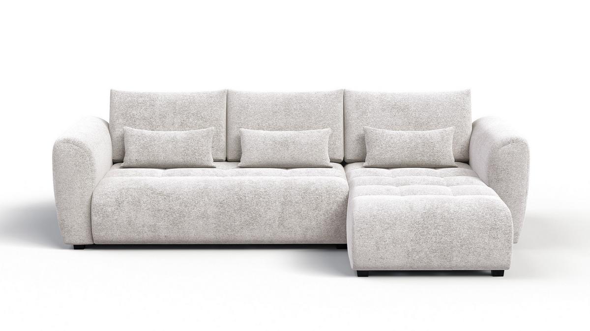 ECKSOFA SORENO 4-Sitzer, ecru - Ecru/Schwarz, Holz/Textil (293/171cm) - Wozimo