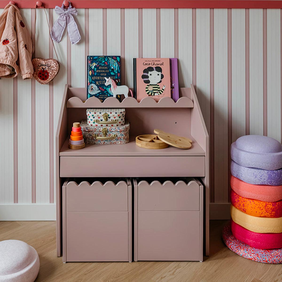 SCHREIBTISCH Book Nook Rose - Pink, Holzwerkstoff (71/76/33cm) - Petits-meubles