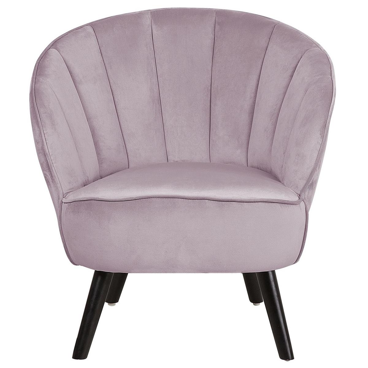 SESSEL Samtstoff Rosa Dala - Pink, Holz/Textil (74/76/77cm) - Beliani