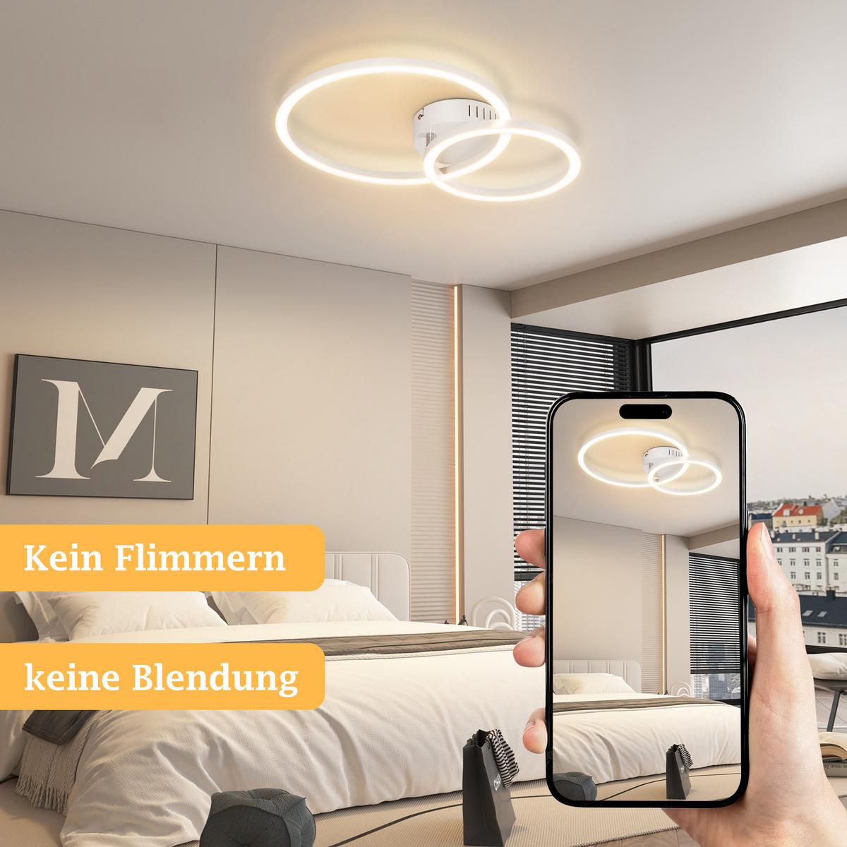 LED DECKENLEUCHTE Lioren 40.5/30/6.7 cm - Weiß, Kunststoff (40.5/30/6.7cm) - ZMH