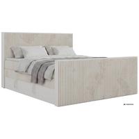 BOXSPRINGBETT TRAVIT KING DUO 140/200 - Beige Cord - Topper T25 - H4 - Beige/Schwarz, Kunststoff/Textil (140/200cm) - MKS