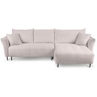 ECKSCHLAFSOFA Bari rechts rosa - Schwarz/Rosa, Textil (276/158cm) - Beautysofa