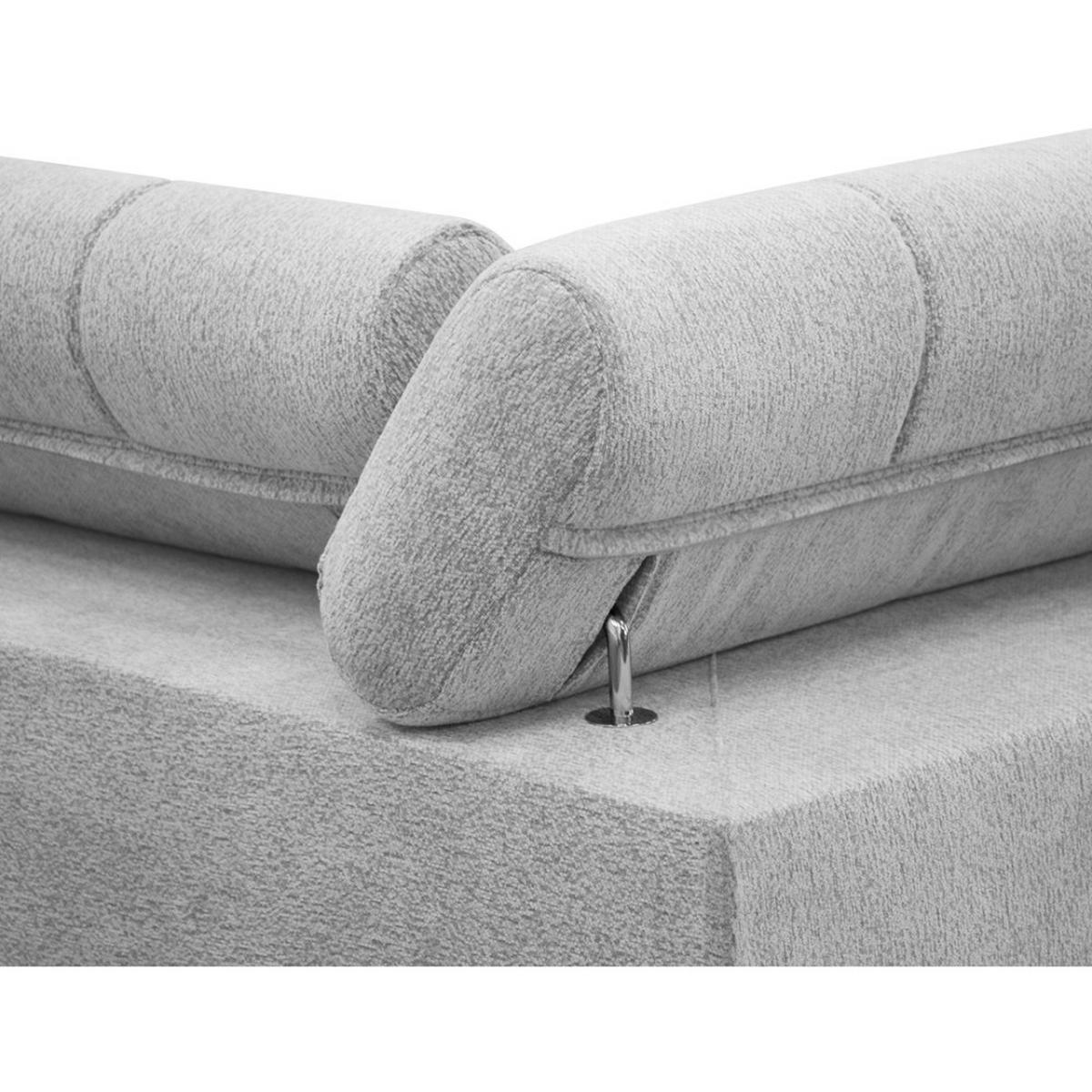 ECKSCHLAFSOFA Vinni Hellgrau, Chenille-Stoff, links - Hellgrau, Textil (265/205cm) - Beautysofa