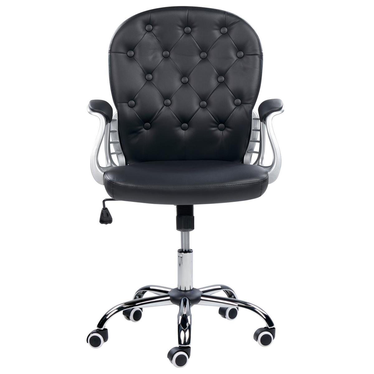 BÜROSTUHL Kunstleder Schwarz Princess - Schwarz, Textil/Metall (60/98/60cm) - Beliani