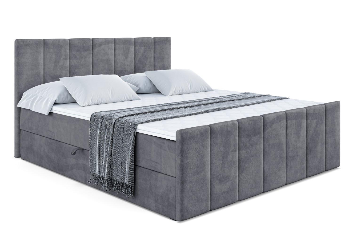 BOXBETT MOETI-Z - 140x200 cm - H3 - Dunkelgrau - Dunkelgrau, Holzwerkstoff (140/200cm) - ALTDECOR