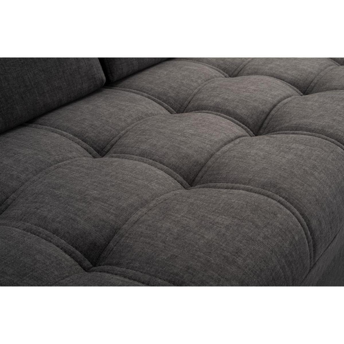 ECKSCHLAFSOFA Bianca dunkelgrau rechts - Chromfarben/Dunkelgrau, Textil (264/165cm) - Beautysofa