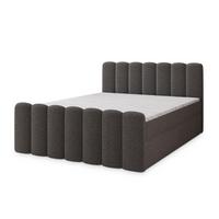 BOXBETT CELLA 180x200 cm mit Matratze und Topper - Grau - Grau, Holz (180/200cm) - MASSENO