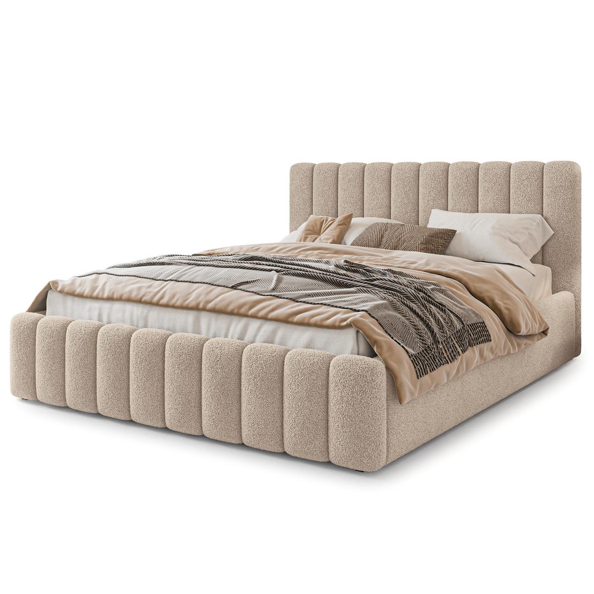 POLSTERBETT DINESE Q 200x200 cm mit Bettkästen - Beige - Beige, Holz (200/200cm) - MASSENO