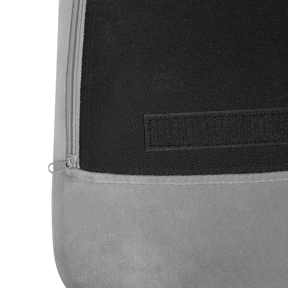 SCHAUKELSESSEL Samtstoff Hellgrau Ellan - Hellbraun/Hellgrau, Textil (71/97/90cm) - Beliani