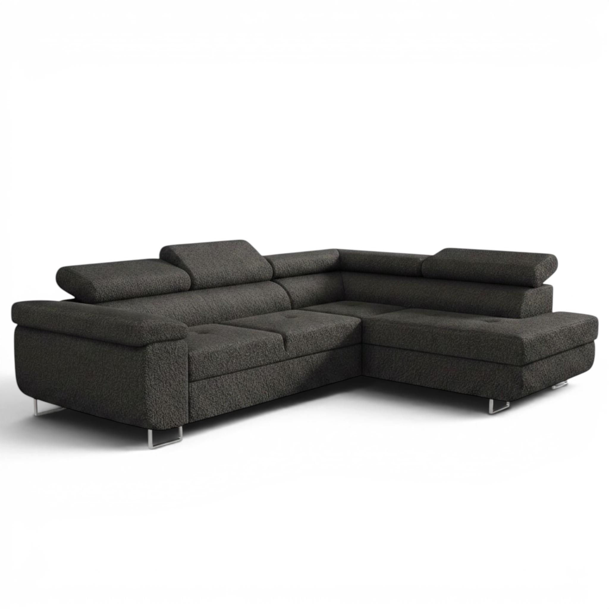 ECKSOFA Jade Mit Schlaffunktion - Schwarz, Holzwerkstoff/Textil (275/202cm) - Fun Möbel