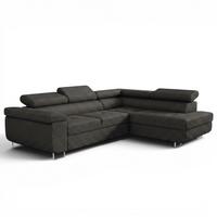 ECKSOFA Jade Mit Schlaffunktion - Schwarz, Holzwerkstoff/Textil (275/202cm) - Fun Möbel