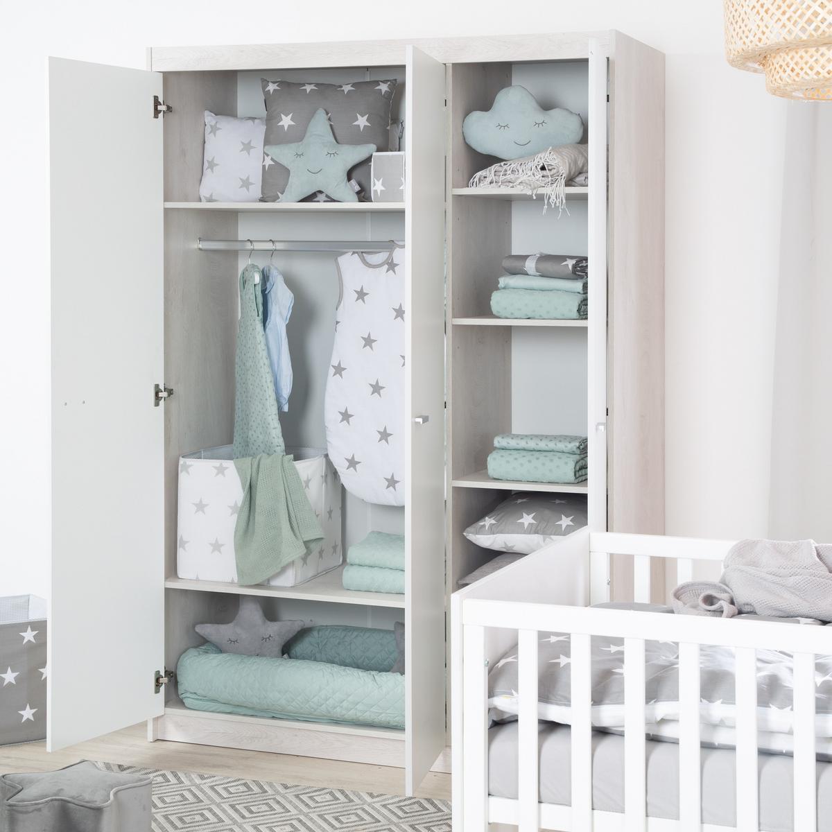 BABYZIMMER-SET Julia 3-teilig - Weiß, Holzwerkstoff (78/80/142cm) - Roba