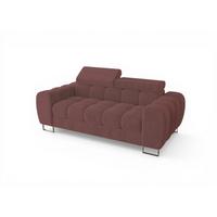 SOFA 2-sitzer Bastien In Stoff Terra - Dunkelrosa, Holzwerkstoff/Textil (195/95/97cm) - Fun Möbel