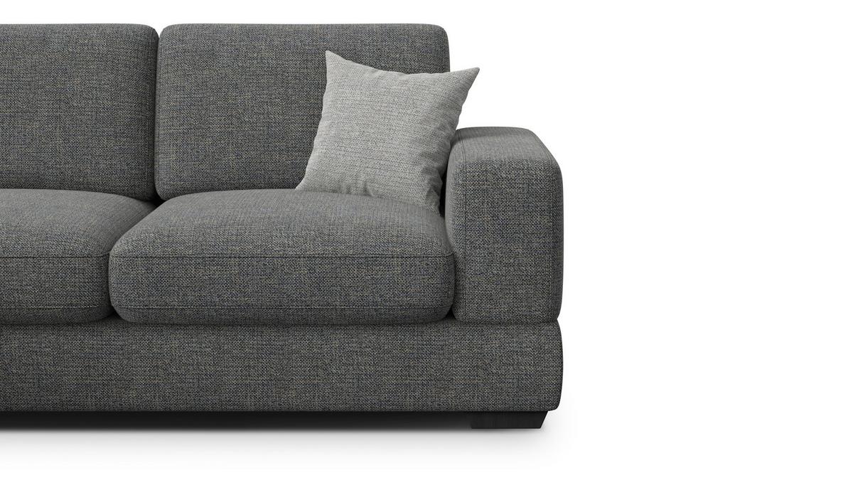 ECKSOFA OTTO 4-Sitzer, anthracit - Schwarz/Grau, Holz/Textil (279/159cm) - Wozimo