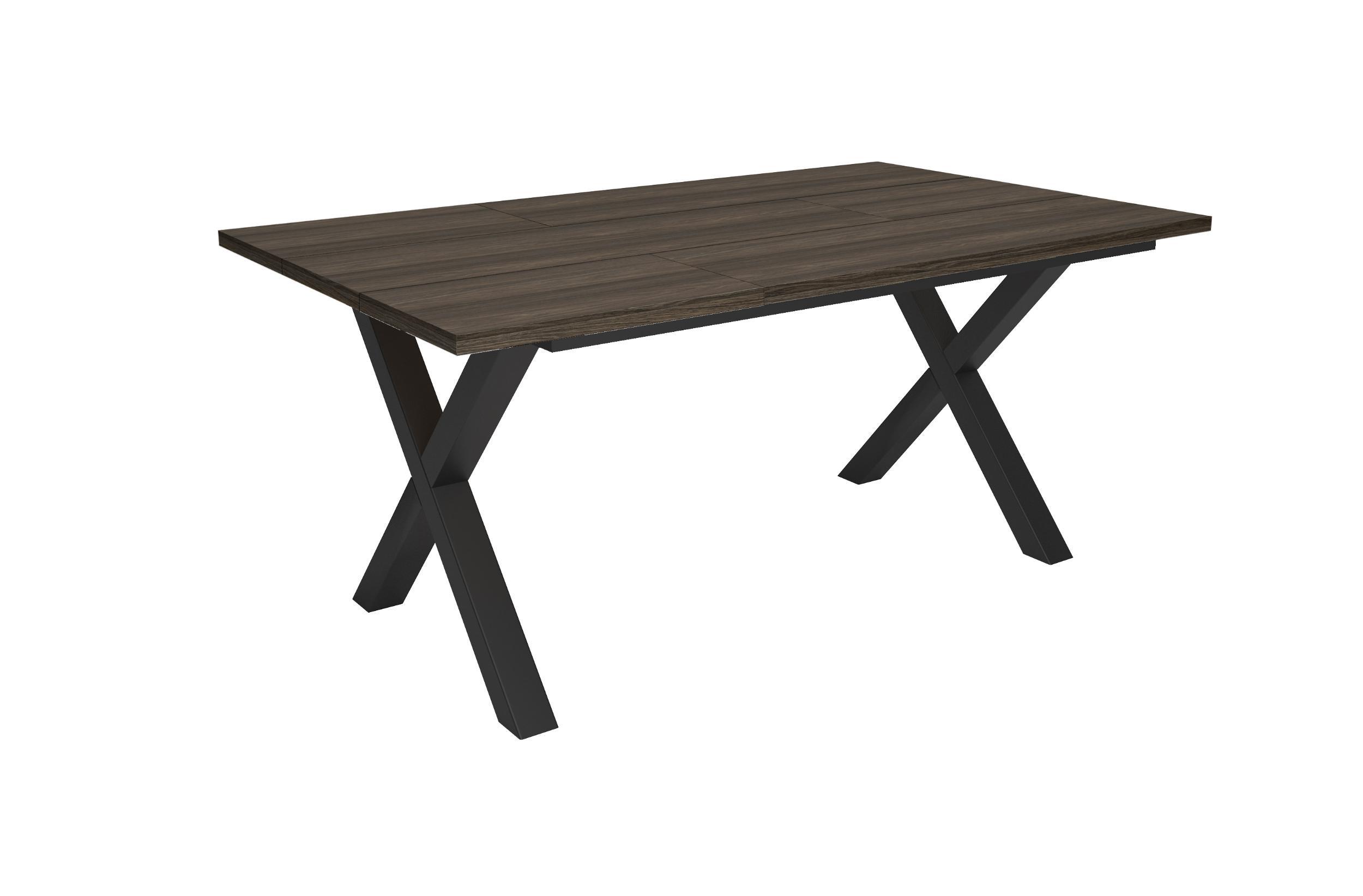 ESSTISCH, Dunkler Eiche, 167/90/74 cm - Dunkelbraun/Schwarz, Holzwerkstoff (167/90/74cm) - Skraut Home