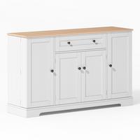 SIDEBOARD mit Schublade & Regaltüren, Natur/Weiß – Viel Stauraum, modernes Design - Weiß, Holzwerkstoff (138/85/40cm) - Urban Meuble