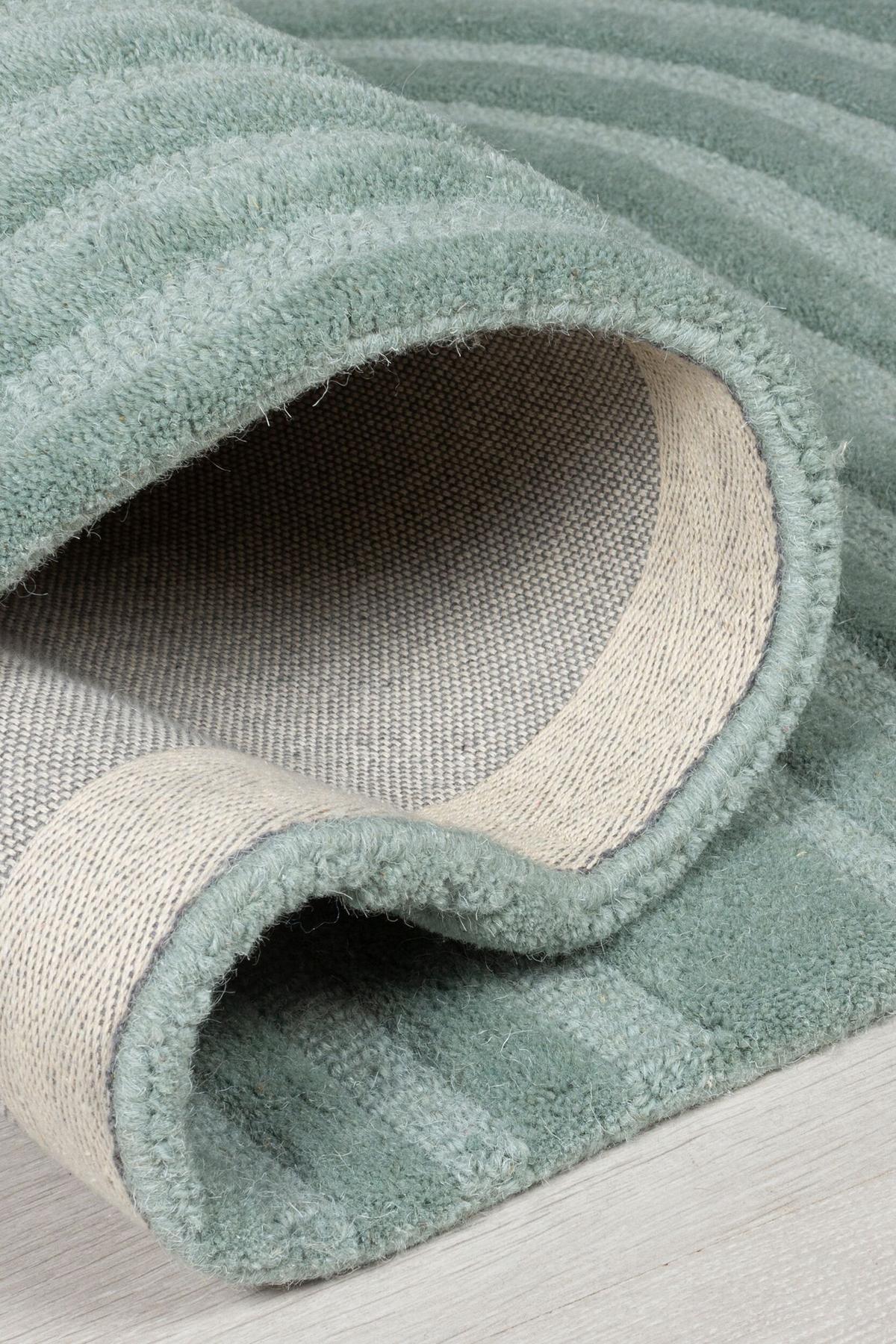 TEPPICH aus Wolle LEVEN in Entenei-Blau, geometrisch, 200 x 290 cm - Blau, Textil (200/290cm) - KADIMA DESIGN