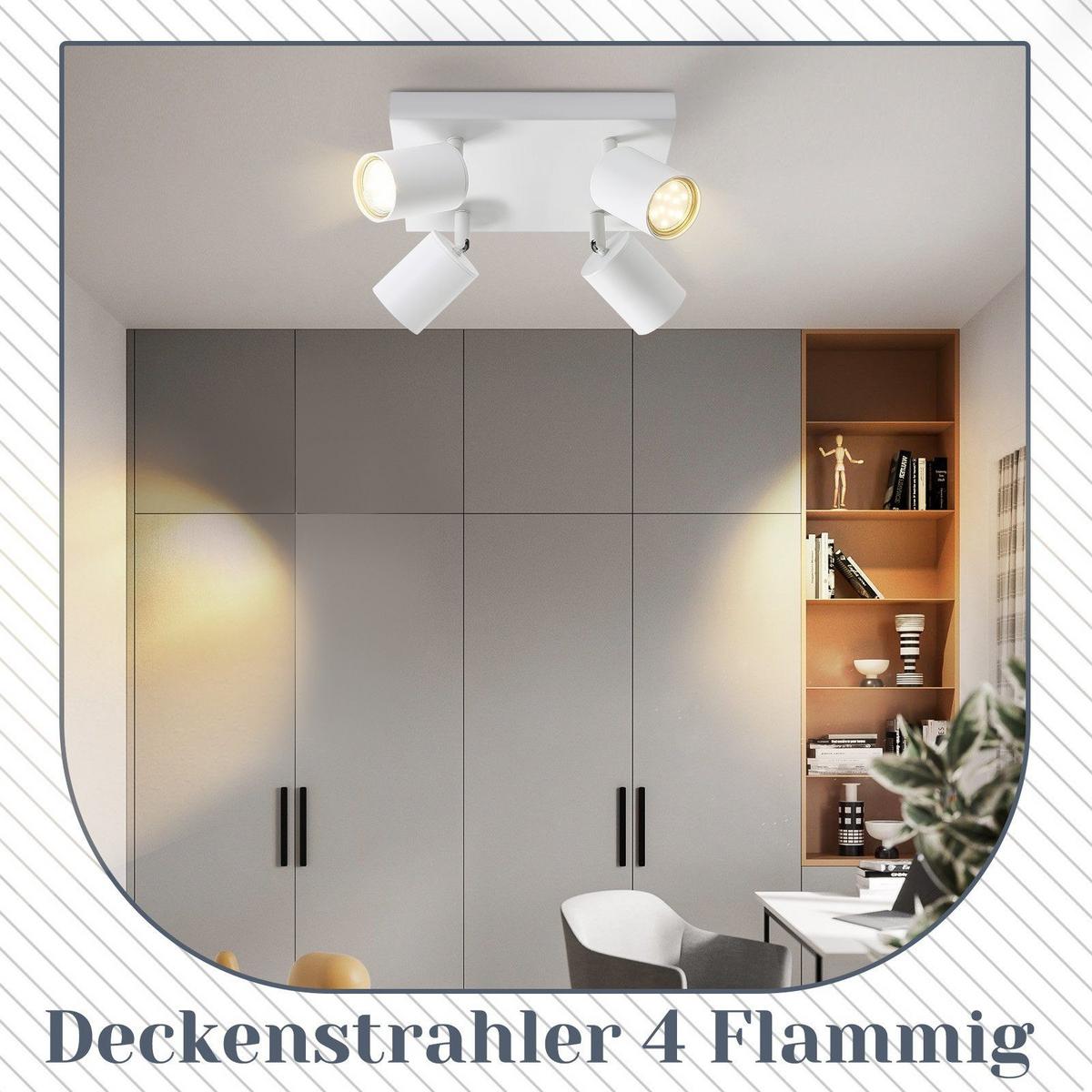 DECKENSTRAHLER Harold 4-flammig 25/25/14 cm - Weiß, Metall (25/25/14cm) - Nettlife
