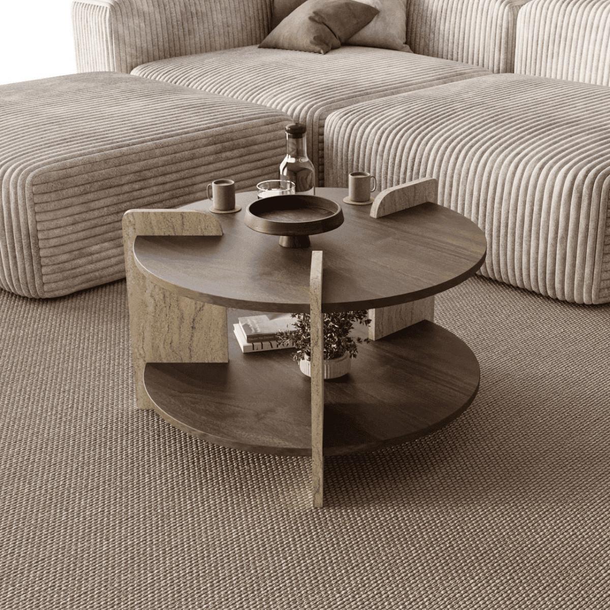 COUCHTISCH mit doppelplatte 70/70/45 cm - Dunkelbraun, Holzwerkstoff (70/70/45cm) - Calicosy