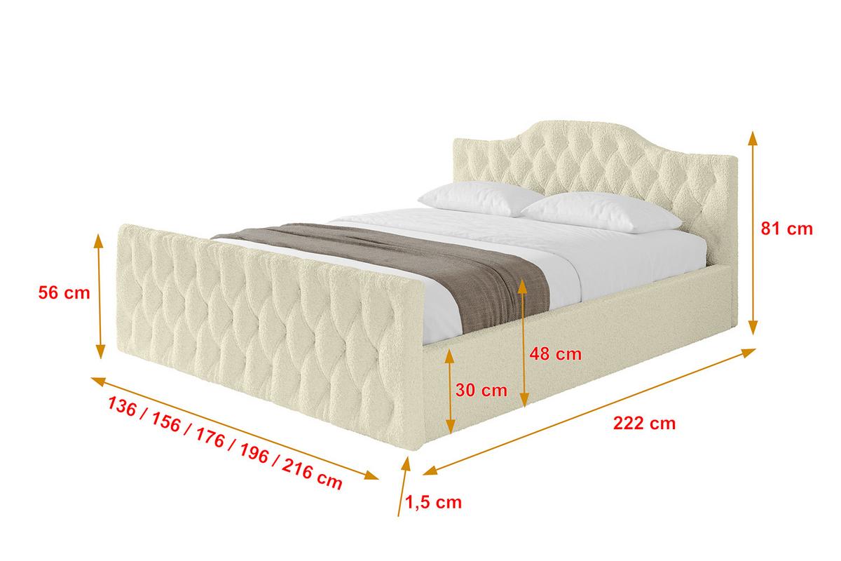 POLSTERBETT mit Bettkasten, Fußteil und Lattenrost, Boxbett mit Matratze H3/H4 - FALIO-Z-V1 120x200 Beige - Taupe, Holzwerkstoff/Textil (120/200cm) - ALTDECOR