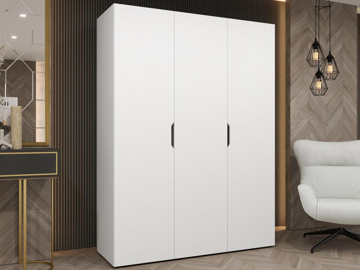 DREHTÜRENSCHRANK Malaga 150 - Weiß, Holzwerkstoff (150/202/52cm) - MIRJAN24
