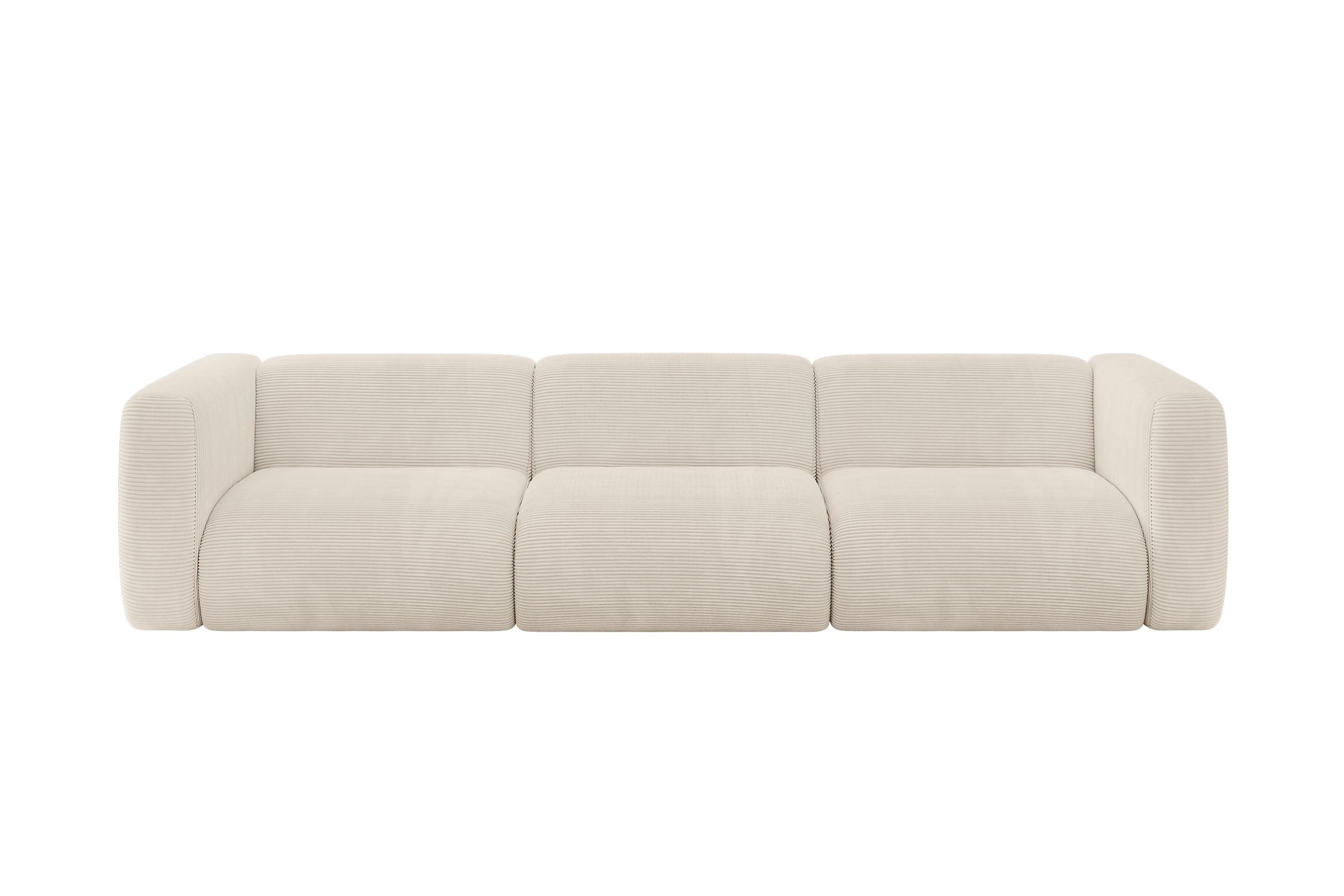 MODULARES Sofa 3-SITZER MIRA-S2 319x89x70 Beige cm Cord - Sandfarben/Beige, Holzwerkstoff/Kunststoff (319/70/89cm) - ALTDECOR