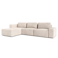 ECKSOFA L Form Arkleton Beige 360/180/93 cm Links Stil & Komfort - Beige/Schwarz, Kunststoff/Textil (180/360cm) - AX Living
