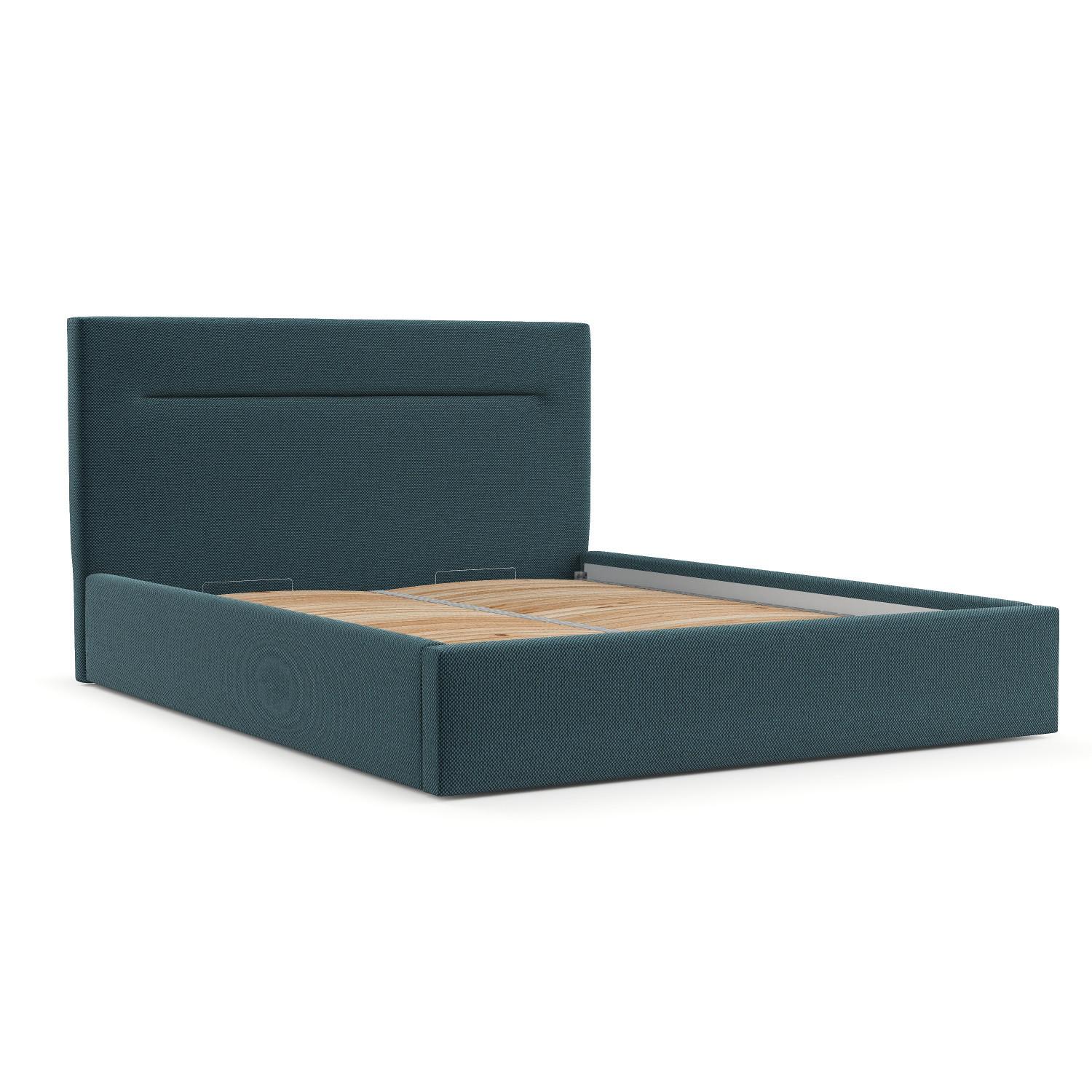 POLSTERBETT Liline 180/200 cm Türkis im Inari Stoff - Türkis/Schwarz, Holz/Holzwerkstoff (180/200cm) - AltaBeds