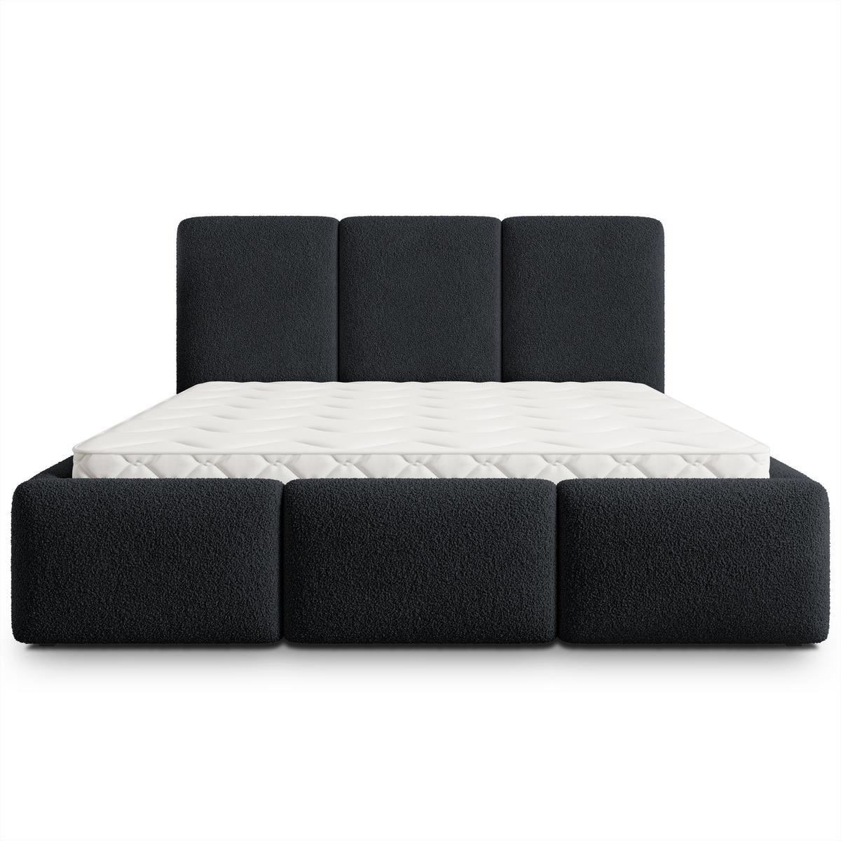 POLSTERBETT ARSIL 120x200 cm mit Bettkästen - Schwarz - Schwarz, Holz/Textil (120/200cm) - MASSENO