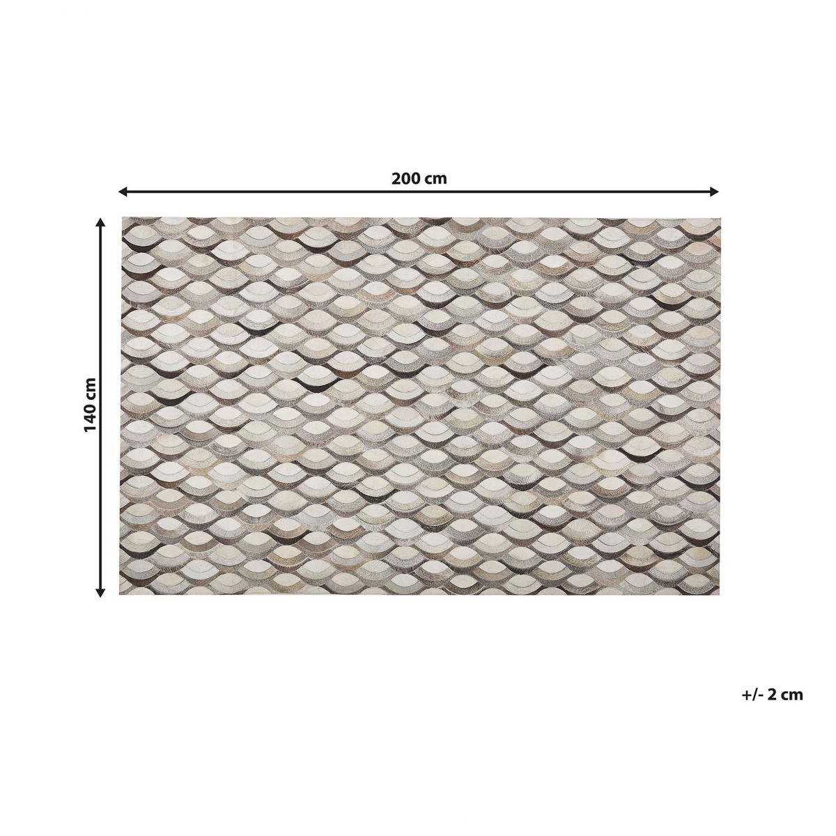 KURZFLOR-TEPPICH Kirca 200/140 cm - Beige, Fell (140/200cm) - Beliani