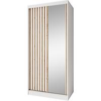 SCHWEBETÜRENSCHRANK Donatello mit 2 Türen. 100 cm, Weiß+eiche Artisan - Weiß/Eiche Artisan, Holzwerkstoff (100/205/60cm) - Beautysofa