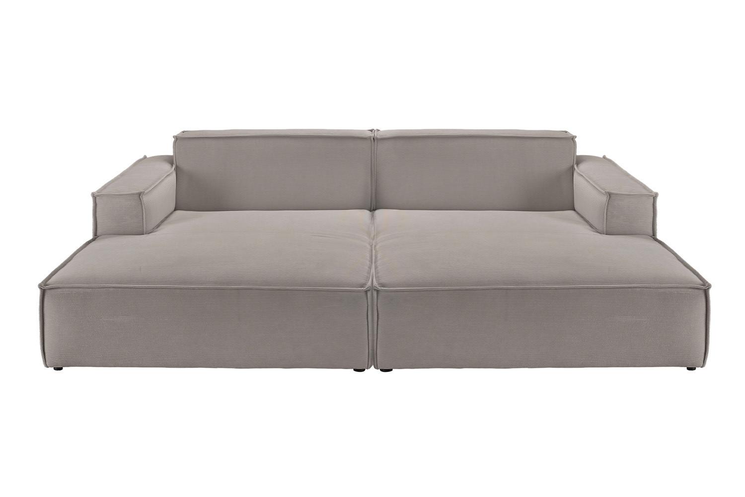 BIG SOFA SAMU Grau Cord - Schwarz/Grau, Textil (256/72/168cm) - KAWOLA