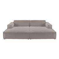 BIG SOFA SAMU Grau Cord - Schwarz/Grau, Textil (256/72/168cm) - KAWOLA