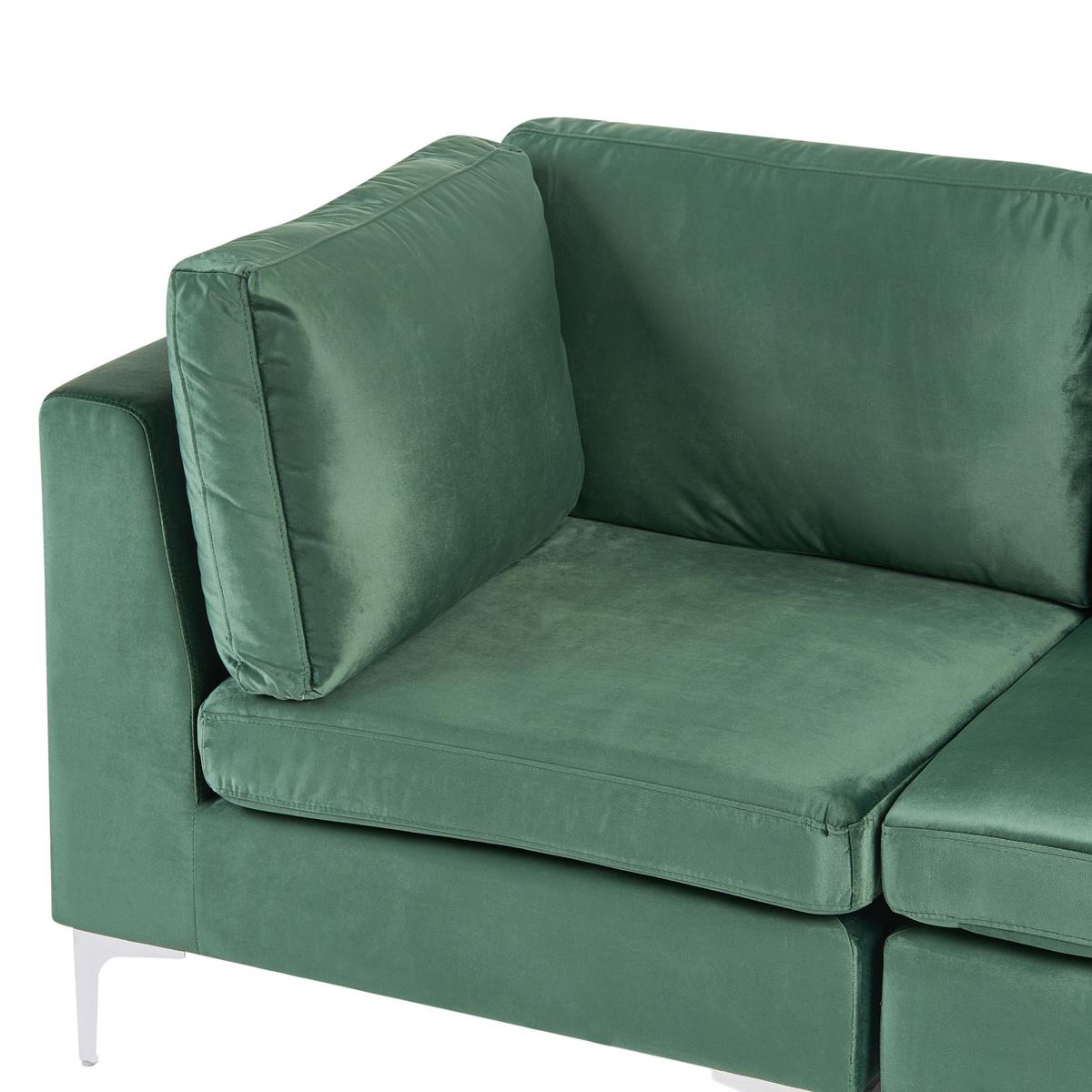 MODULSOFA 2-Sitzer Grün Samtstoff Evja - Grün, Textil (170/84/85cm) - Beliani