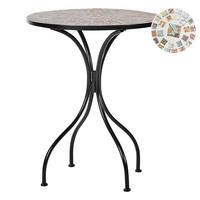 GARTENTISCH Schwarz Casario - Multicolor/Schwarz, Metall (60/60/74cm) - Beliani