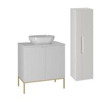 BADMÖBEL 80.6cm Daria 2er-Set Weiß - Weiß, Holzwerkstoff (80.6/84.2/46.5cm) - Petits-meubles