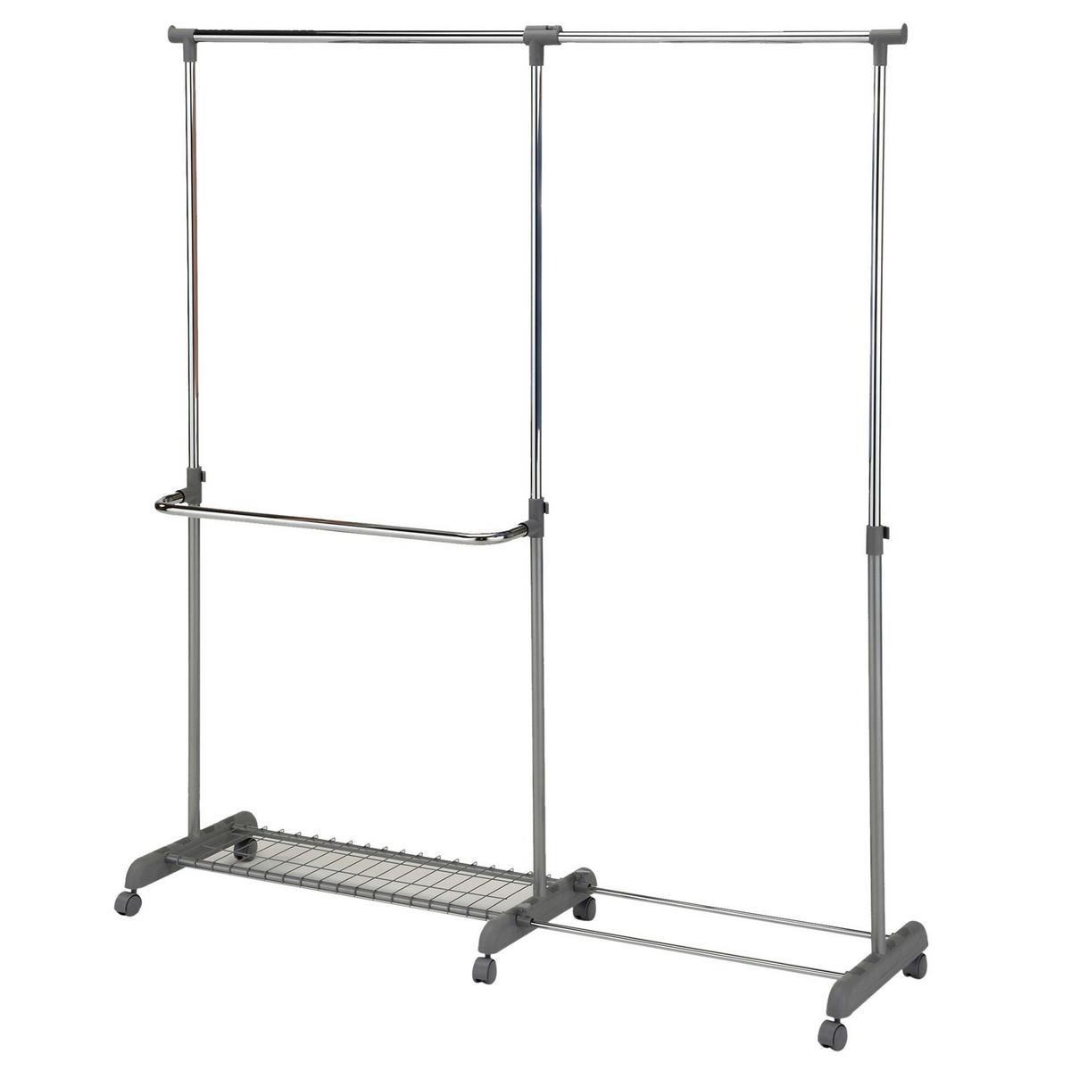 GARDEROBENWAGEN MERAN silber - Silberfarben, Metall (169/160/42cm) - IDIMEX