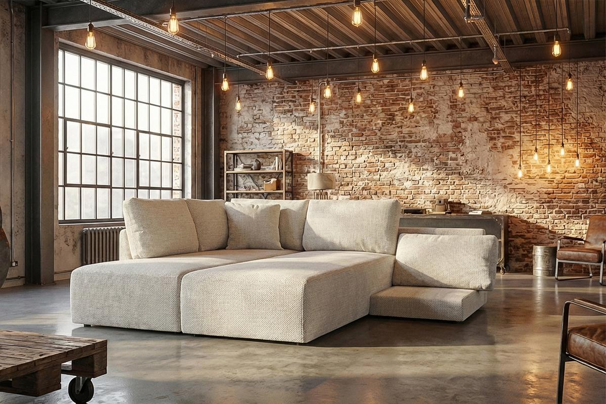 SCHLAFSOFA SADIRA Cremeweiß Flachgewebe - Creme/Schwarz, Kunststoff/Textil (288/89/209cm) - KAWOLA